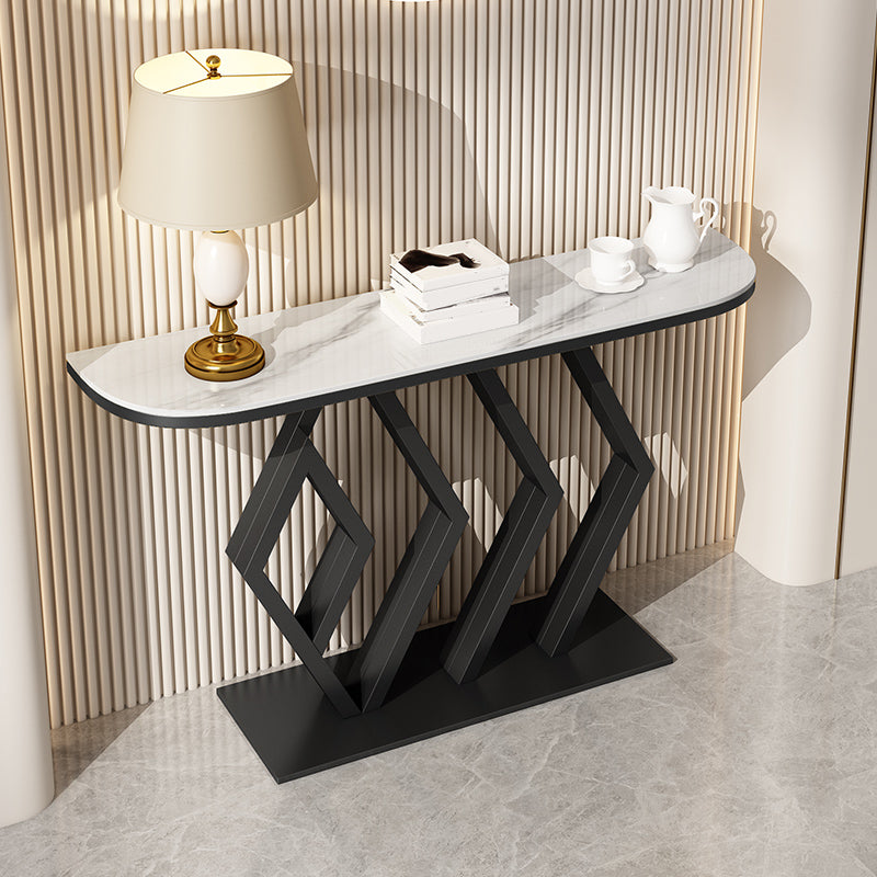 Tabella della console di pietra Metallino Tabella accento per resistenza graffiata, 31,49 "di alto livello