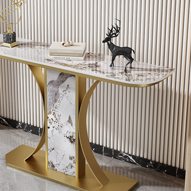Tabella della console in pietra larga 11,8 "Tabella resistenti a mezza luna tavolino