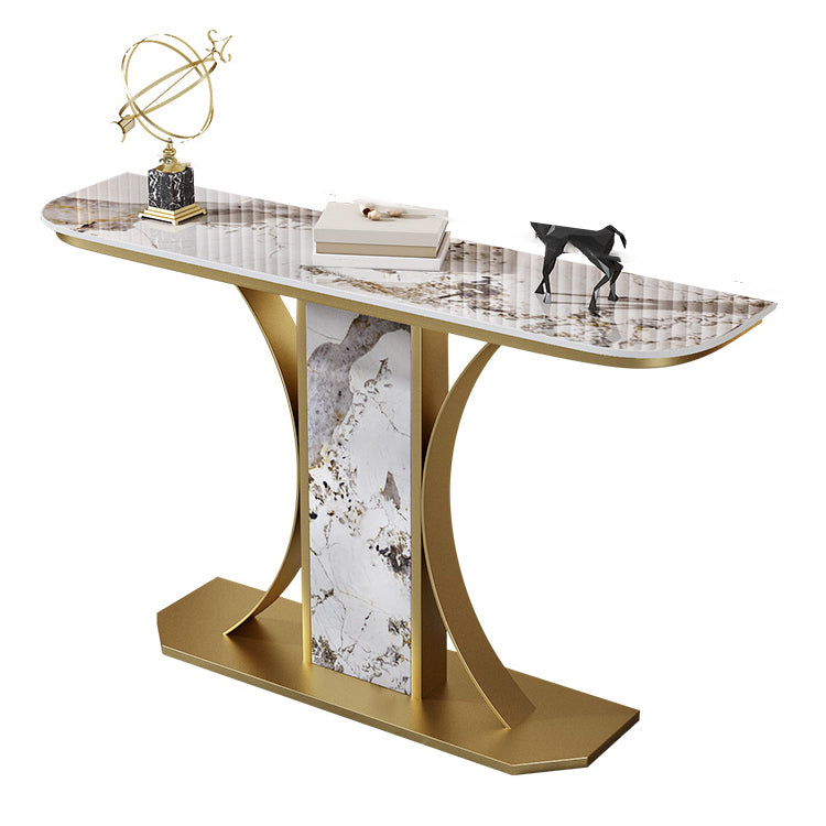 Tabella della console in pietra larga 11,8 "Tabella resistenti a mezza luna tavolino