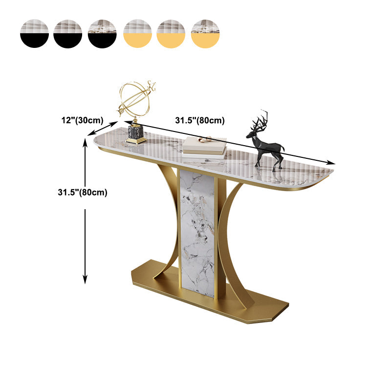 Tabella della console in pietra larga 11,8 "Tabella resistenti a mezza luna tavolino