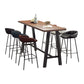Industrial Black Metal Frame Bistro Table Brown Pine Wood Top Bar Table Clearhalo 'Bar Furniture' 'Bar Tables' 'bar_tables' 'furn' 'furn_bar_tables' 'Furniture' 'Kitchen & Dining Furniture' 5756364