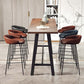 Industrial Black Metal Frame Bistro Table Brown Pine Wood Top Bar Table Clearhalo 'Bar Furniture' 'Bar Tables' 'bar_tables' 'furn' 'furn_bar_tables' 'Furniture' 'Kitchen & Dining Furniture' 5756366