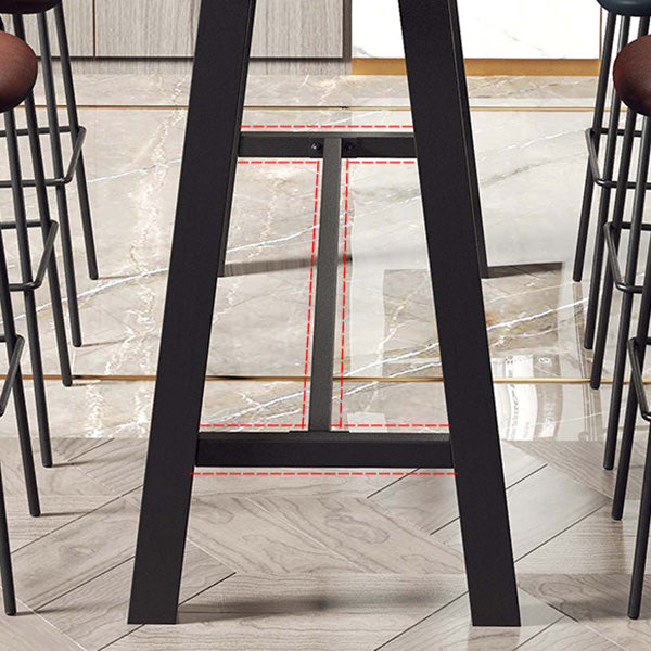 Industrial Black Metal Frame Bistro Table Brown Pine Wood Top Bar Table Clearhalo 'Bar Furniture' 'Bar Tables' 'bar_tables' 'furn' 'furn_bar_tables' 'Furniture' 'Kitchen & Dining Furniture' 5756372