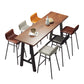 Industrial Black Metal Frame Bistro Table Brown Pine Wood Top Bar Table Clearhalo 'Bar Furniture' 'Bar Tables' 'bar_tables' 'furn' 'furn_bar_tables' 'Furniture' 'Kitchen & Dining Furniture' 5756373