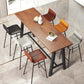 Industrial Black Metal Frame Bistro Table Brown Pine Wood Top Bar Table Clearhalo 'Bar Furniture' 'Bar Tables' 'bar_tables' 'furn' 'furn_bar_tables' 'Furniture' 'Kitchen & Dining Furniture' 5756374