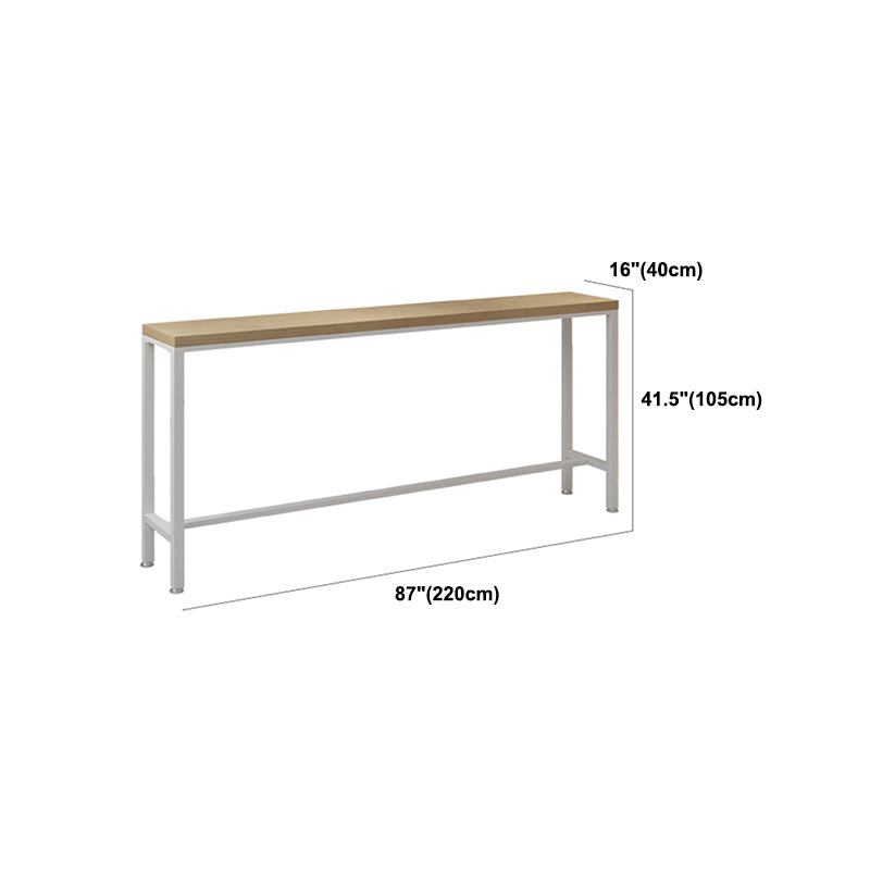 Tavolo da bar per top in legno finitura naturale industriale in metallo bianco tavolo da bistrot