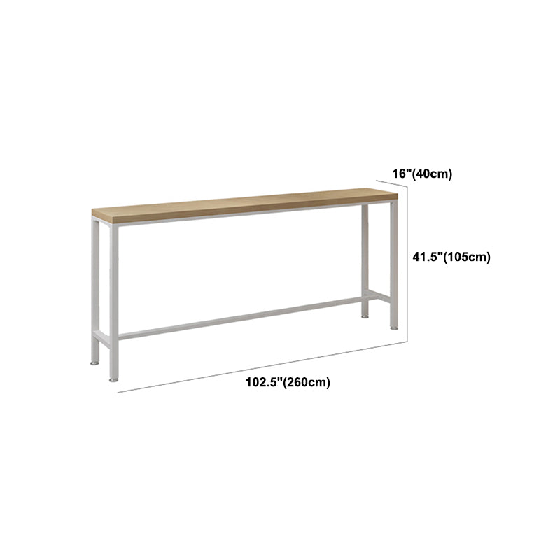 Tavolo da bar per top in legno finitura naturale industriale in metallo bianco tavolo da bistrot