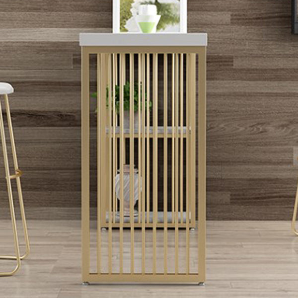 Table de bar à bois massif massif table glam glam gold frame en métal