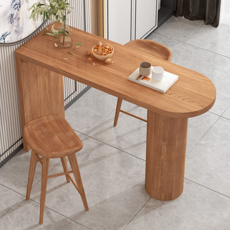 Specialty Pine Wood Top Bar Table Matte Finish Contemporary Pub Table Brown Without Chairs Clearhalo 'Bar Furniture' 'Bar Tables' 'bar_tables' 'furn' 'furn_bar_tables' 'Furniture' 'Kitchen & Dining Furniture' 5756559