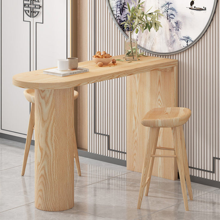 Specialty Pine Wood Top Bar Table Matte Finish Contemporary Pub Table Clearhalo 'Bar Furniture' 'Bar Tables' 'bar_tables' 'furn' 'furn_bar_tables' 'Furniture' 'Kitchen & Dining Furniture' 5756569