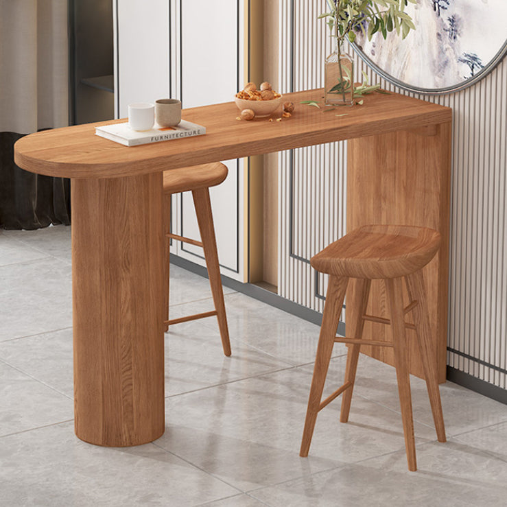 Specialty Pine Wood Top Bar Table Matte Finish Contemporary Pub Table Clearhalo 'Bar Furniture' 'Bar Tables' 'bar_tables' 'furn' 'furn_bar_tables' 'Furniture' 'Kitchen & Dining Furniture' 5756572