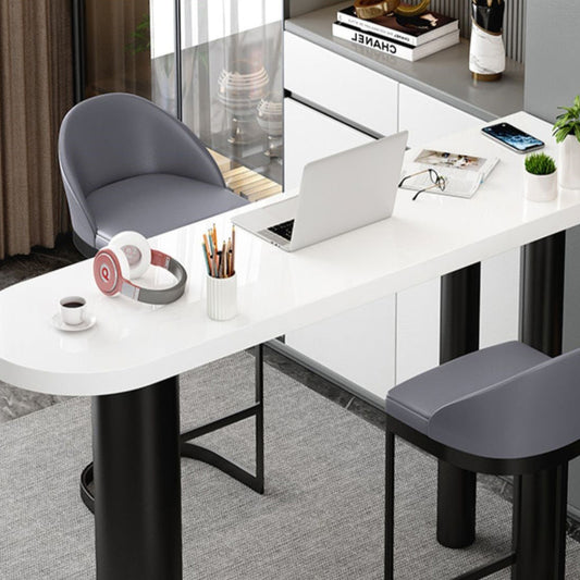 Tavolo da bar specializzato con gambe metalliche tavolo da pub contemporanei bianchi per la casa