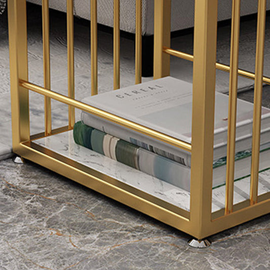 Tavolo da bistrot rettangolo glam tavolo da pub top bianco con base di archiviazione