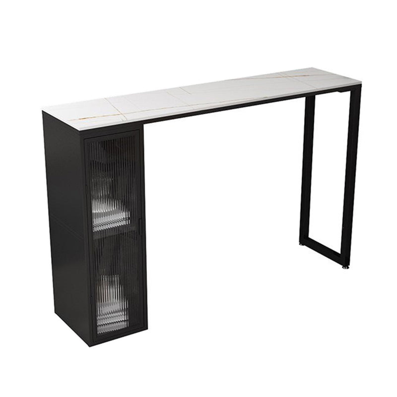 Tavolo da bistrot industriale con tavolo da bar in pietra in pietra basata in metallo per casa