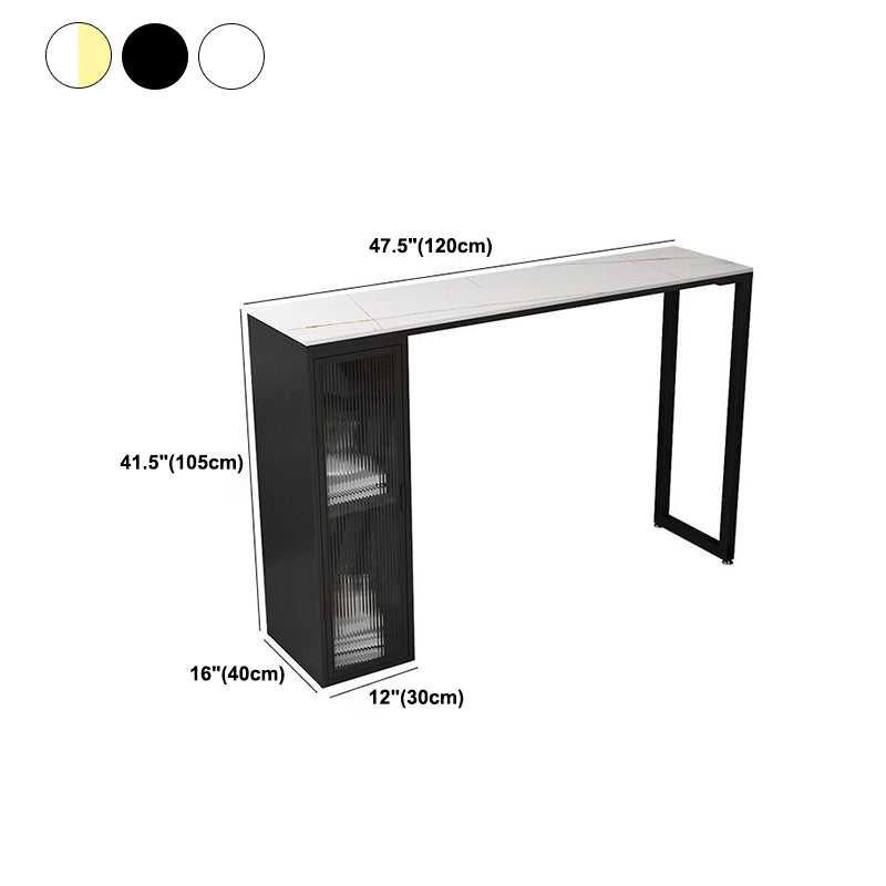 Tavolo da bistrot industriale con tavolo da bar in pietra in pietra basata in metallo per casa