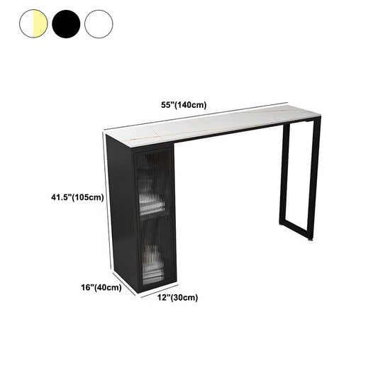 Tavolo da bistrot industriale con tavolo da bar in pietra in pietra basata in metallo per casa
