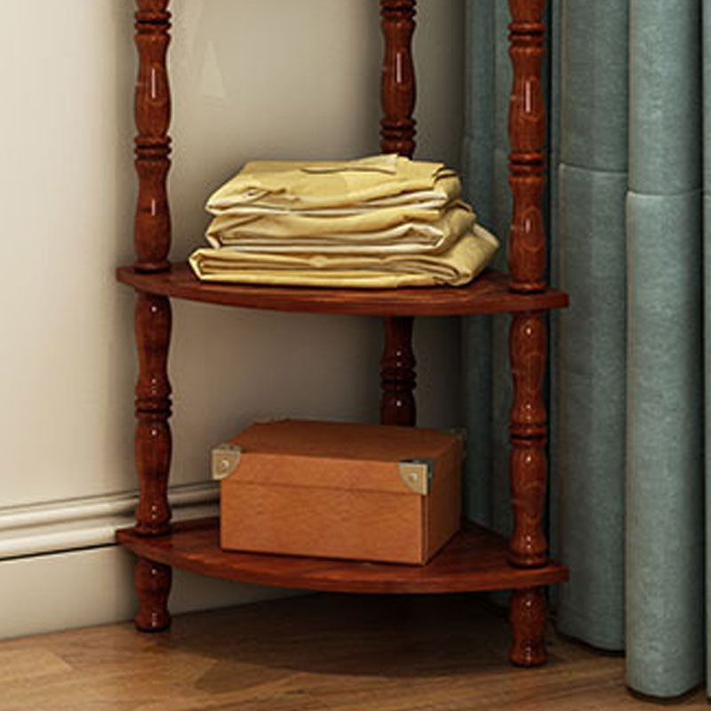 Traditional Coat Rack Free Standing Storage Shelves Solid Wood Hall ...