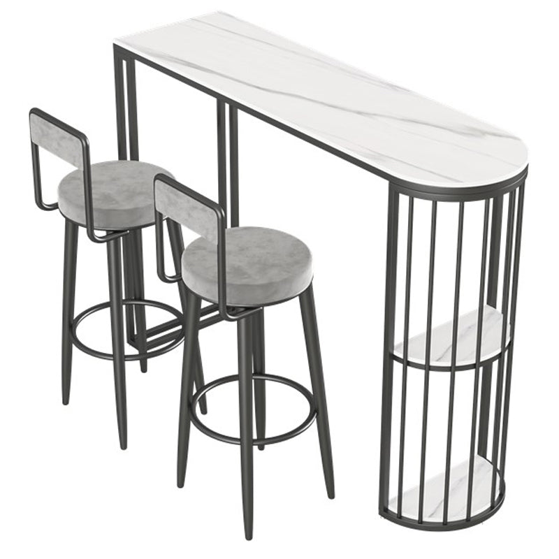 Juego de mesa de bar de forma irregular de lujo, juego de mesa de mostrador de piedra sinterizada de 1/2/3 piezas