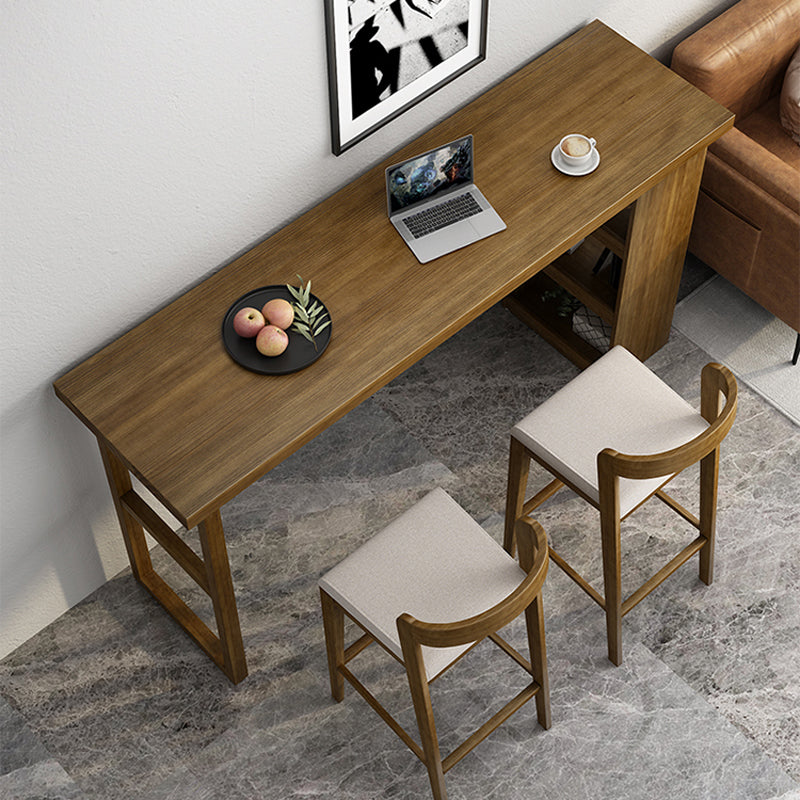 Juego rectangular moderno de 1/2/3 piezas, mesa de bar y taburetes de madera maciza