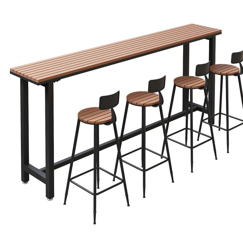 Ensemble de Table de Bar moderne, 1/2/5 pièces, Table de comptoir rectangulaire en bois avec tabourets pour balcon