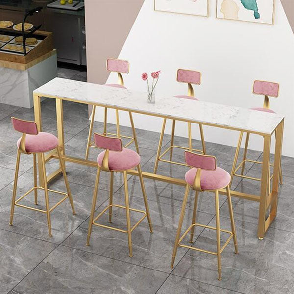 Lussuoso set da tavolo da pub rettangolare da 1/4/7 pezzi Set da banco con piano in pietra
