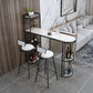 Glam 1/2/3 Pieces Bar Table Set Rectangle Stone Bar Table with Metal High Stools 3 Pieces: Table, 2 Black Stools Clearhalo 'Bar Furniture' 'furn' 'furn_home_bar_bar_sets' 'Furniture' 'Home Bars & Bar Sets' 'home_bar_bar_sets' 'Kitchen & Dining Furniture' 5758696