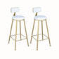 Glam 1/2/3 Pieces Bar Table Set Rectangle Stone Bar Table with Metal High Stools Gold 30"H Stools (Set of 2) Clearhalo 'Bar Furniture' 'furn' 'furn_home_bar_bar_sets' 'Furniture' 'Home Bars & Bar Sets' 'home_bar_bar_sets' 'Kitchen & Dining Furniture' 5758697