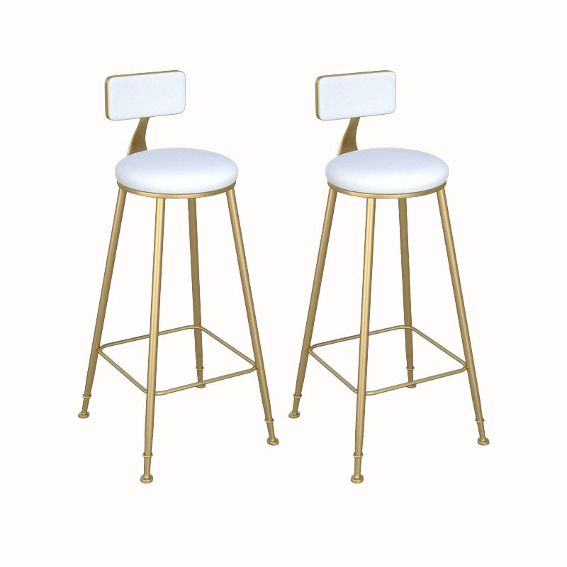 Glam 1/2/3 Pieces Bar Table Set Rectangle Stone Bar Table with Metal High Stools Gold 30"H Stools (Set of 2) Clearhalo 'Bar Furniture' 'furn' 'furn_home_bar_bar_sets' 'Furniture' 'Home Bars & Bar Sets' 'home_bar_bar_sets' 'Kitchen & Dining Furniture' 5758697