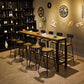 Industrial Bar Table Set 1/6/11 Pieces Rectangle Pine Wood Counter Table for Bar