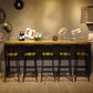 Industrial Bar Table Set 1/6/11 Pieces Rectangle Pine Wood Counter Table for Bar