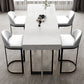 Indoor Modern Pub Dining Set 1/2/5 Pieces White Stone Top Bar Pub Table Set 5 Pieces: 1 Black Table, 4 White Stools Clearhalo 'Bar Furniture' 'furn' 'furn_home_bar_bar_sets' 'Furniture' 'Home Bars & Bar Sets' 'home_bar_bar_sets' 'Kitchen & Dining Furniture' 5758740