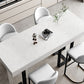 Indoor Modern Pub Dining Set 1/2/5 Pieces White Stone Top Bar Pub Table Set Clearhalo 'Bar Furniture' 'furn' 'furn_home_bar_bar_sets' 'Furniture' 'Home Bars & Bar Sets' 'home_bar_bar_sets' 'Kitchen & Dining Furniture' 5758742
