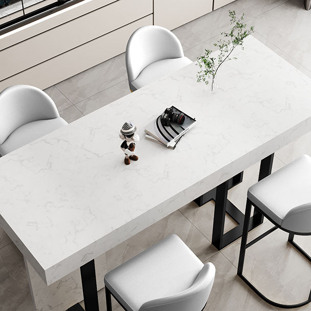 Indoor Modern Pub Dining Set 1/2/5 Pieces White Stone Top Bar Pub Table Set Clearhalo 'Bar Furniture' 'furn' 'furn_home_bar_bar_sets' 'Furniture' 'Home Bars & Bar Sets' 'home_bar_bar_sets' 'Kitchen & Dining Furniture' 5758742