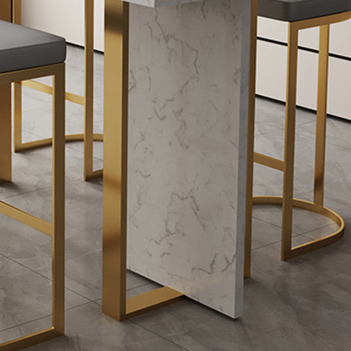 Indoor Modern Pub Dining Set 1/2/5 Pieces White Stone Top Bar Pub Table Set Clearhalo 'Bar Furniture' 'furn' 'furn_home_bar_bar_sets' 'Furniture' 'Home Bars & Bar Sets' 'home_bar_bar_sets' 'Kitchen & Dining Furniture' 5758743