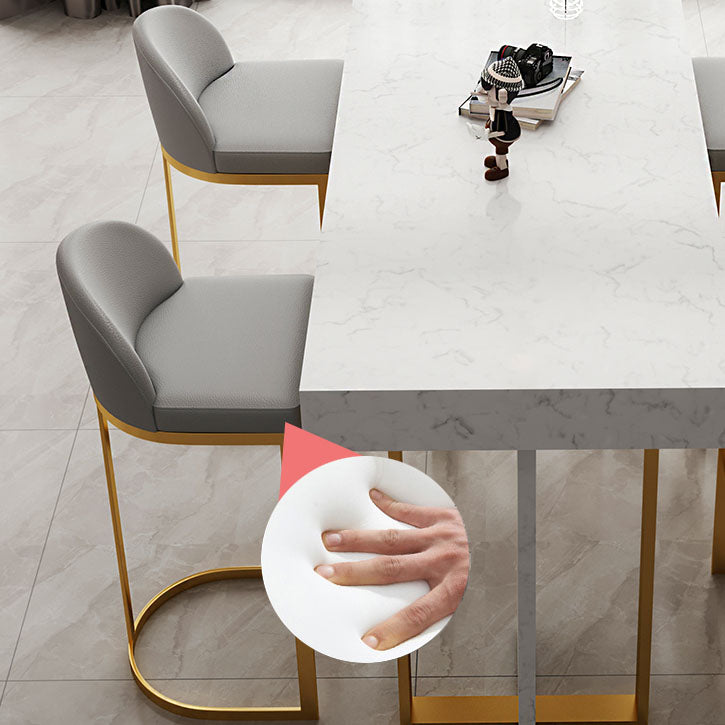 Indoor Modern Pub Dining Set 1/2/5 Pieces White Stone Top Bar Pub Table Set Clearhalo 'Bar Furniture' 'furn' 'furn_home_bar_bar_sets' 'Furniture' 'Home Bars & Bar Sets' 'home_bar_bar_sets' 'Kitchen & Dining Furniture' 5758744