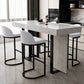 Indoor Modern Pub Dining Set 1/2/5 Pieces White Stone Top Bar Pub Table Set Clearhalo 'Bar Furniture' 'furn' 'furn_home_bar_bar_sets' 'Furniture' 'Home Bars & Bar Sets' 'home_bar_bar_sets' 'Kitchen & Dining Furniture' 5758746