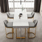 Indoor Modern Pub Dining Set 1/2/5 Pieces White Stone Top Bar Pub Table Set Clearhalo 'Bar Furniture' 'furn' 'furn_home_bar_bar_sets' 'Furniture' 'Home Bars & Bar Sets' 'home_bar_bar_sets' 'Kitchen & Dining Furniture' 5758747