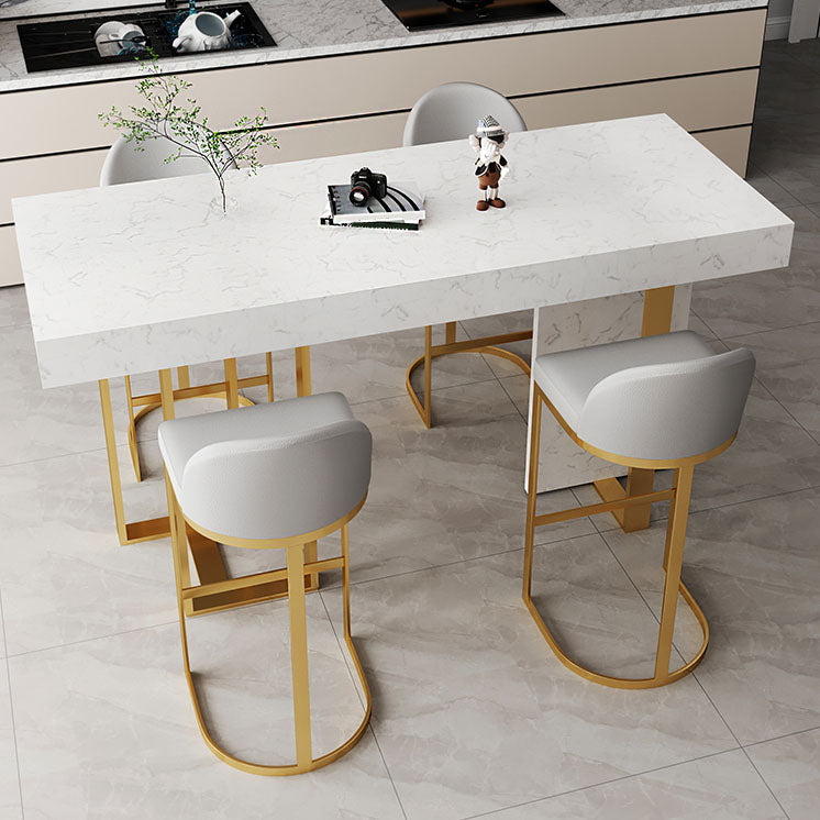 Indoor Modern Pub Dining Set 1/2/5 Pieces White Stone Top Bar Pub Table Set Clearhalo 'Bar Furniture' 'furn' 'furn_home_bar_bar_sets' 'Furniture' 'Home Bars & Bar Sets' 'home_bar_bar_sets' 'Kitchen & Dining Furniture' 5758748