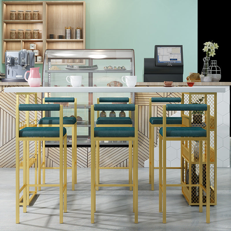 Glam Style Pub Table with Metal Base Rectangle Solid Wood Top Bar Table Clearhalo 'Bar Furniture' 'Bar Tables' 'bar_tables' 'furn' 'furn_bar_tables' 'Furniture' 'Kitchen & Dining Furniture' 5758795