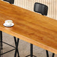 Mesa de barra de madera de pino marrón mesa de pub industrial con caballete de metal