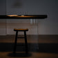 Bartisch mit schwarzer Eschenholzplatte und Acrylbasis, moderner Pub-Tisch mit doppeltem Sockel