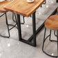 Tavolo da barra in legno massiccio marrone chiaro moderno tavolo da bistrot telaio metallico