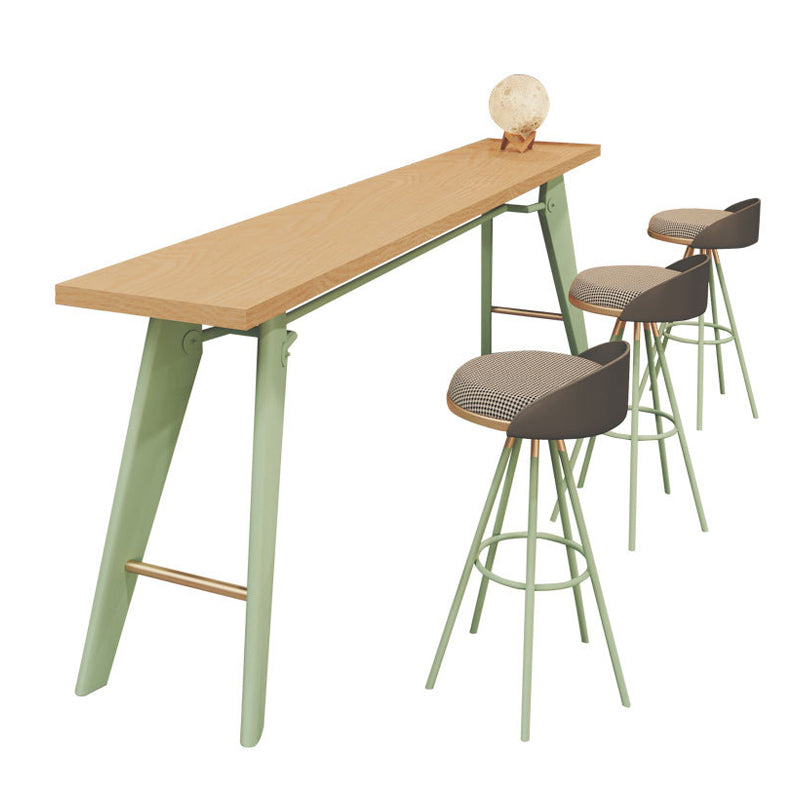 Solid Wood Top Bistro Table Glam Style Metal Frame Pub Table Clearhalo 'Bar Furniture' 'Bar Tables' 'bar_tables' 'furn' 'furn_bar_tables' 'Furniture' 'Kitchen & Dining Furniture' 5759005