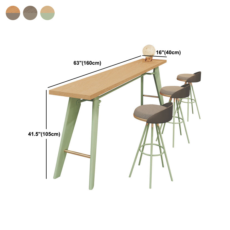 Solid Wood Top Bistro Table Glam Style Metal Frame Pub Table Clearhalo 'Bar Furniture' 'Bar Tables' 'bar_tables' 'furn' 'furn_bar_tables' 'Furniture' 'Kitchen & Dining Furniture' 5759009