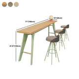 Solid Wood Top Bistro Table Glam Style Metal Frame Pub Table Clearhalo 'Bar Furniture' 'Bar Tables' 'bar_tables' 'furn' 'furn_bar_tables' 'Furniture' 'Kitchen & Dining Furniture' 5759010