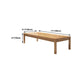 30"H Contemporary Office Desk Solid Wood Natural Writing Desk