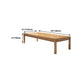 30"H Contemporary Office Desk Solid Wood Natural Writing Desk
