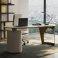Glam Office Desk Curved Executive Desk with 3 Storage Drawers Clearhalo 'furn' 'furn_office_desk' 'Furniture' 'Office Desks' 'Office Furniture' 'office_desk' 5759272