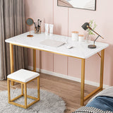 Scrivania rettangolare da ufficio glam di scrittura in legno con gambe metalliche