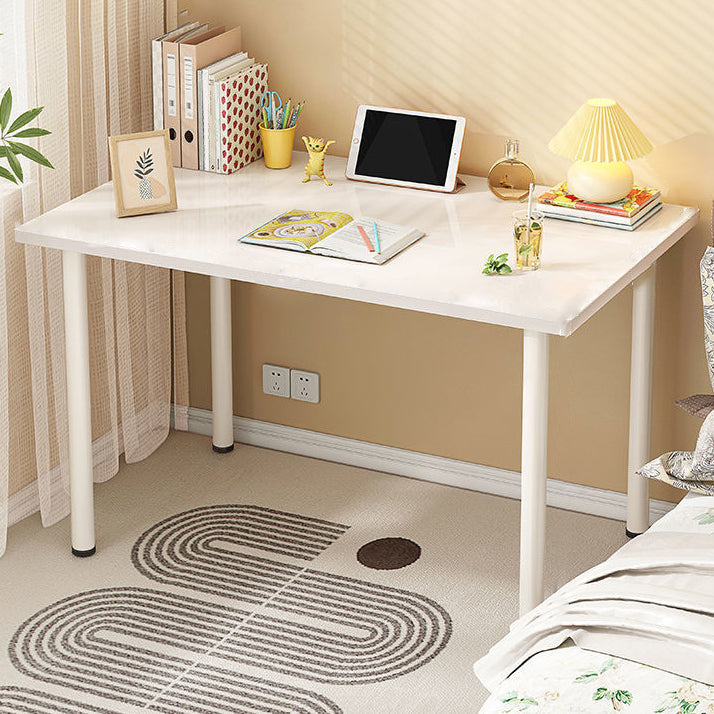 Scrivania rettangolare da ufficio glam di scrittura in legno con gambe metalliche